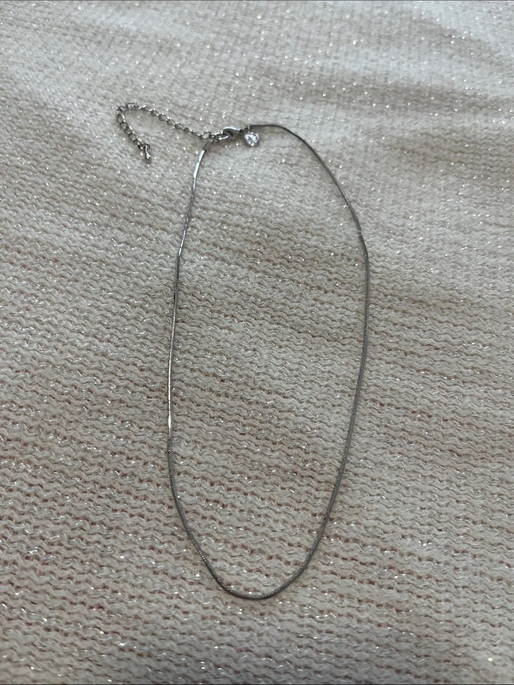Cookie Lee Silvertone Thin Chain Necklace